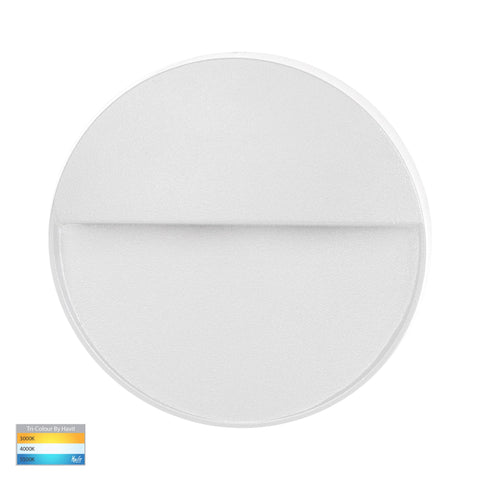 Fino White Round LED Outdoor Step Light - HV3269T-WHT-12V-RND