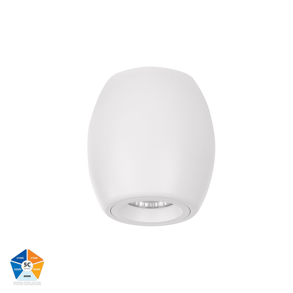Nella White 7w Surface Mounted LED Downlight - HV5848S-WHT