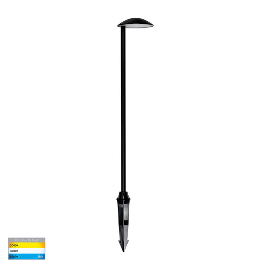 Konoa Aluminium Black LED Bollard Spike Light - HV1526T-BLK-24V