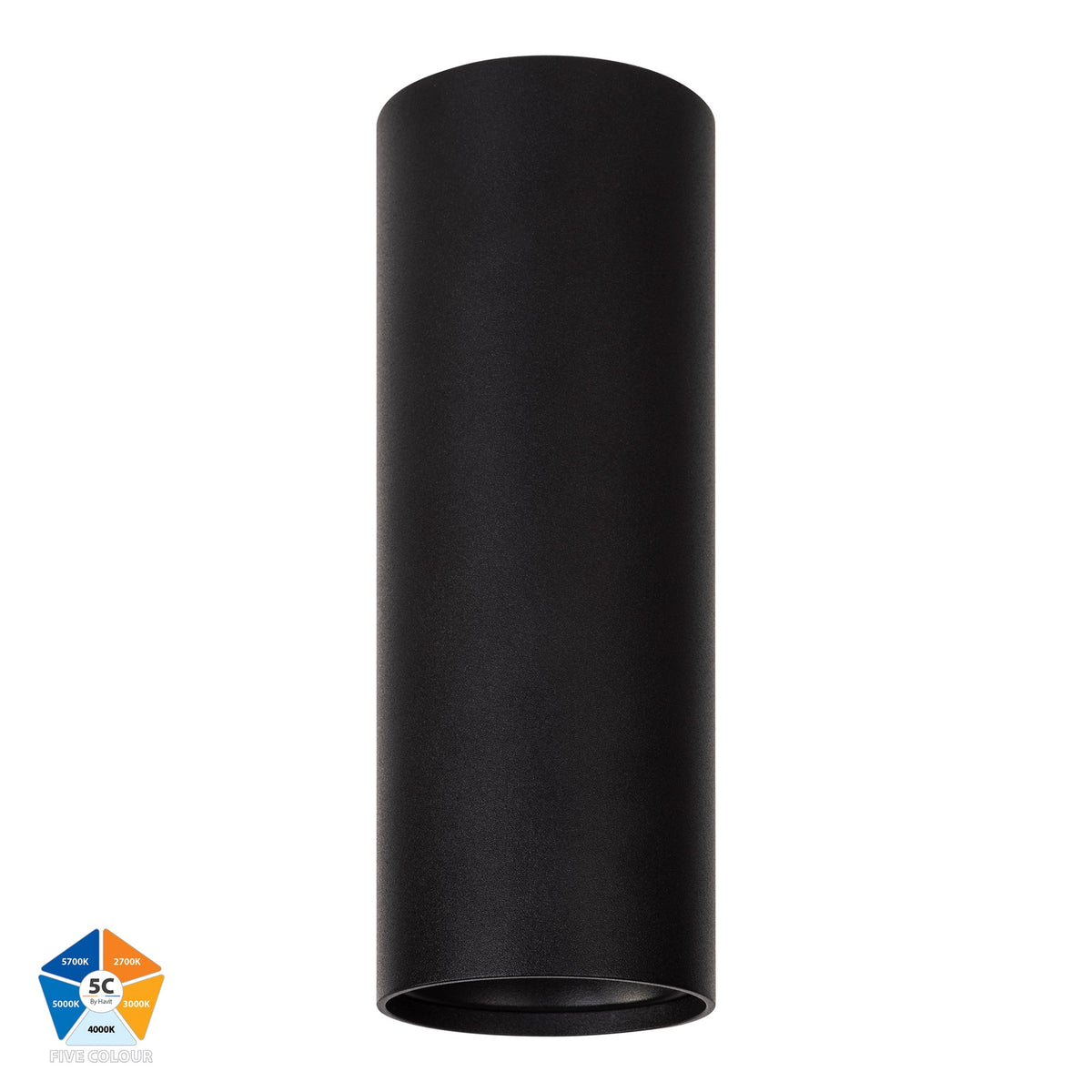 Nella Black 7w Surface Mounted LED Downlight - HV5841S-BLK-EXT