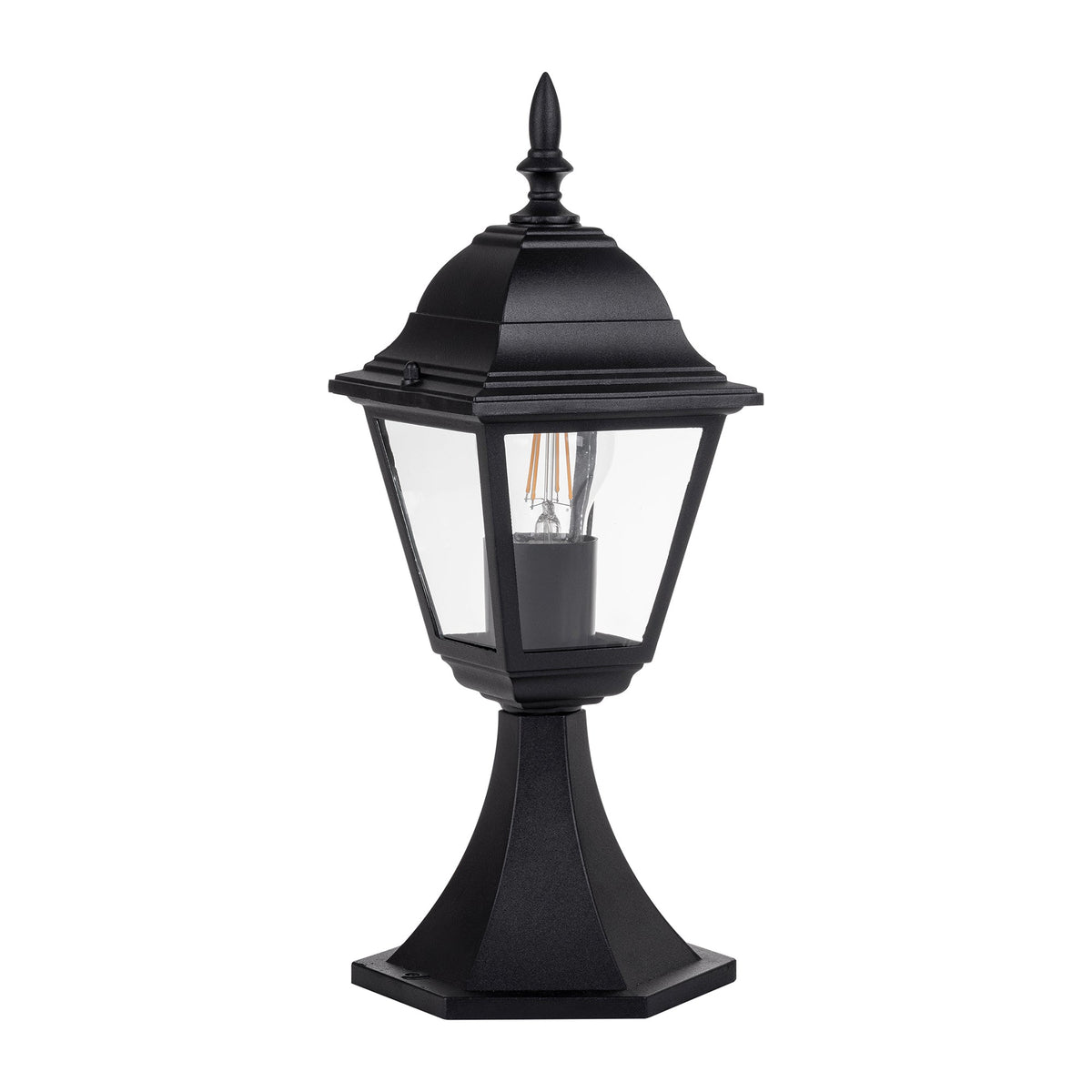Newark Aluminium Black 4 Panel Pillar Light - HV1651W-BLK