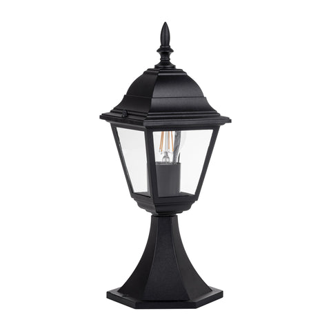 Newark Aluminium Black 4 Panel Pillar Light - HV1651W-BLK