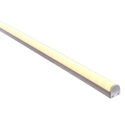 Silver Aluminium Profile with Rounded Diffuser - HV9690-2119-3M