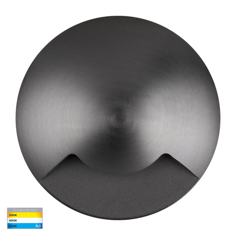 Viale Graphite Coloured Brass TRI Colour LED Single Driveway Light - HV19062T-GPH