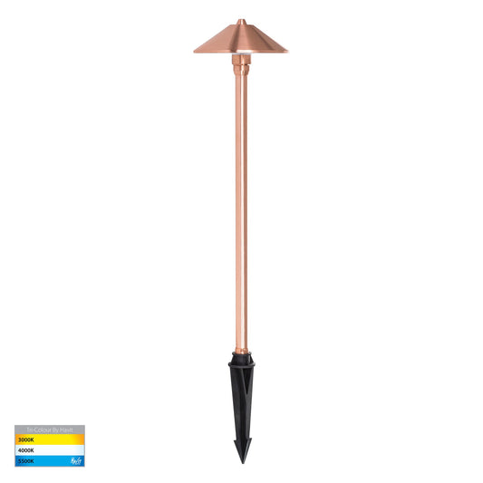 Bitta Solid Copper 3w LED Garden Spike Light - HV1453T-CP