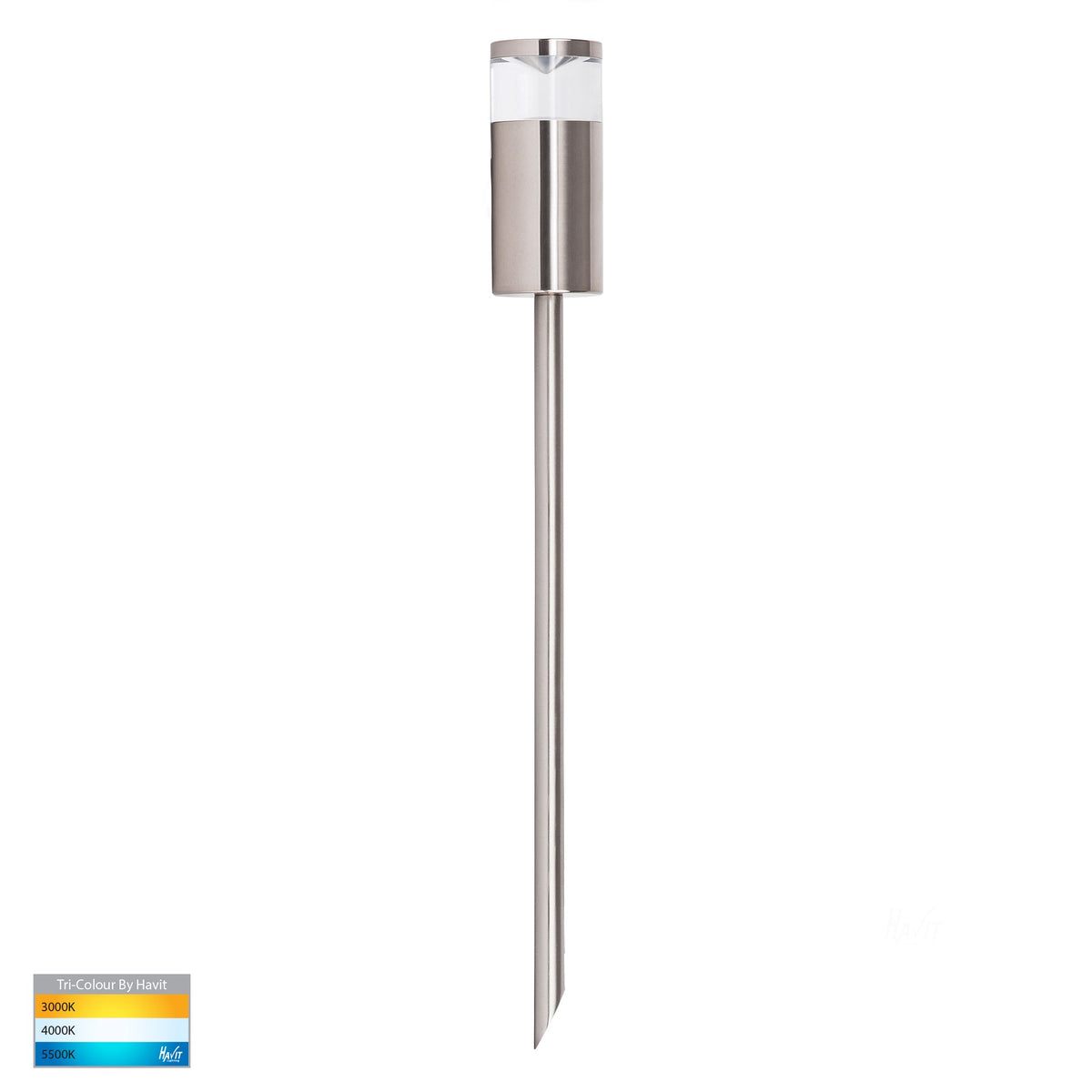 Highlite Titanium Coloured Aluminium TRI Colour LED Garden Spike Light - HV1489T-TTM