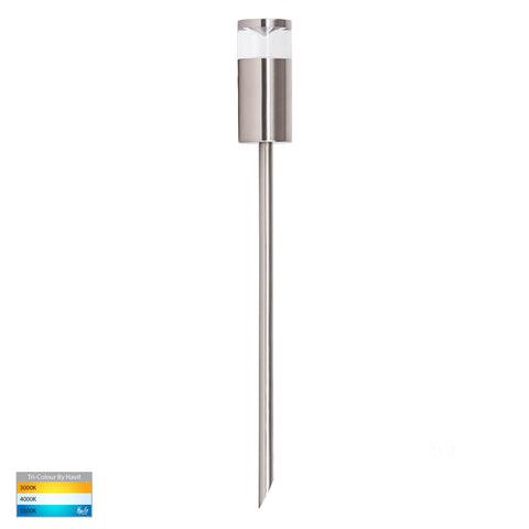 Highlite Titanium Coloured Aluminium TRI Colour LED Garden Spike Light - HV1489T-TTM