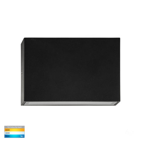 Essil Black Fixed Down LED Wall Light - HV3645T-BLK-240V