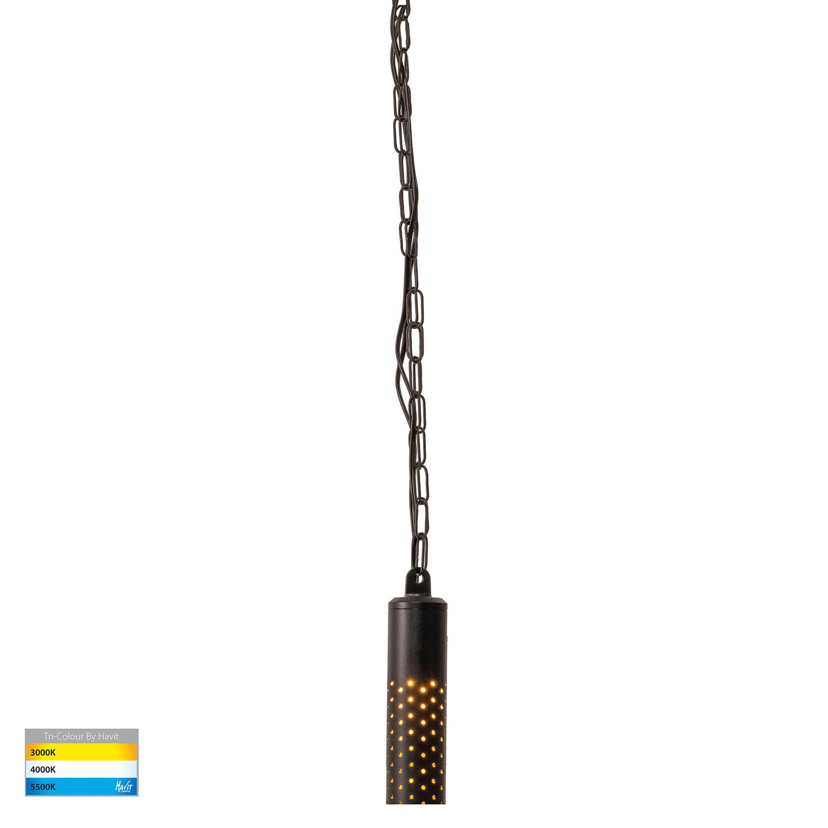 Willow Solid Brass Black LED Pendant - HV5901T-BLK-240V