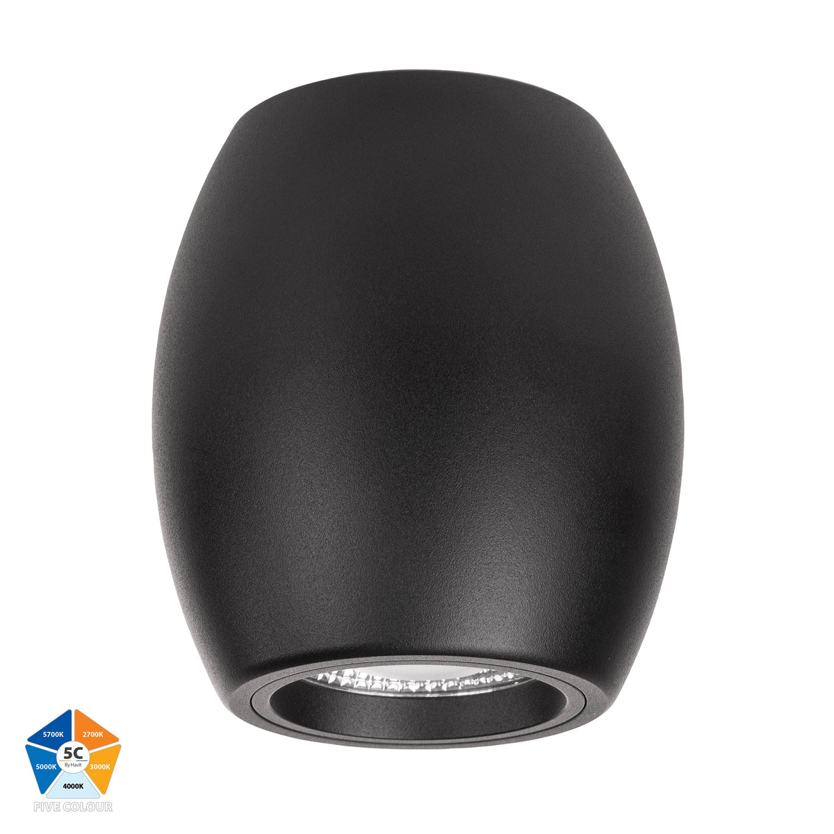 Nella Black 12w Surface Mounted LED Downlight - HV5849S-BLK