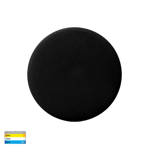 Halo Black TRI Colour LED Wall Light - HV3591T-BLK-12V