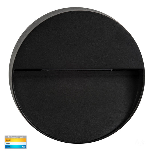 Virsma Black Round LED Step lights - HV3277T-BLK-12V