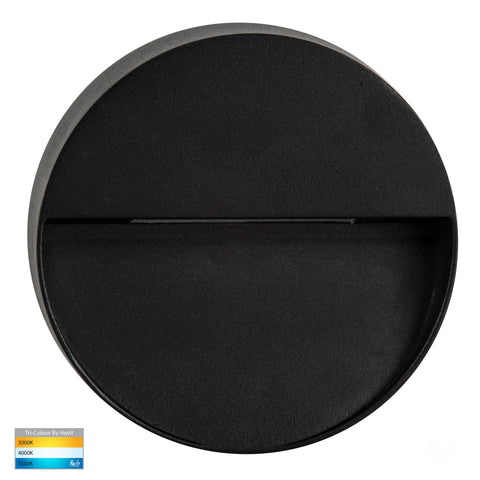 Virsma Black Round LED Step lights - HV3277T-BLK-12V