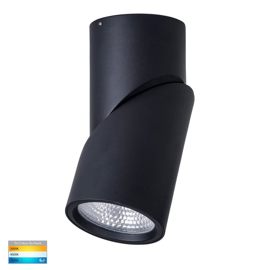 Nella Black 24w Surface Mounted Rotatable LED Downlight - HV5825T-BLK-12V