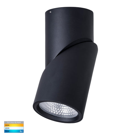 Nella Black 24w Surface Mounted Rotatable LED Downlight - HV5825T-BLK