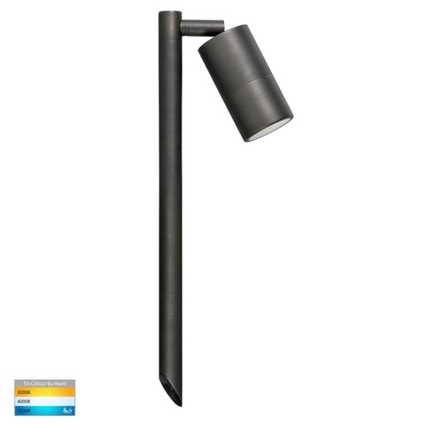 HV1407T-AB- Tivah Antique Brass TRI Colour Single Adjustable LED Spike Light - HV1407T-AB