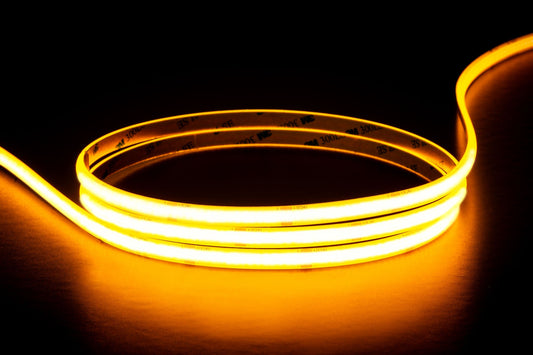 9.6w IP54 24v DC Yellow COB Dotless LED Strip - HV9761-IP54-320-Y