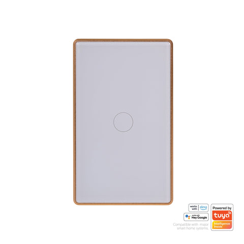 Wifi Single Gang White with Gold Trim Wall Switch - HV9120-1