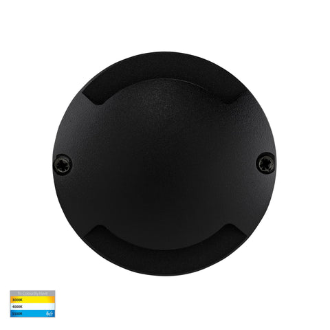 Dome Black Aluminium Two Way LED Deck Lights - HV2872T-BLK-12V