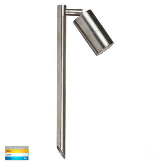 Tivah 316 Stainless Steel TRI Colour Single Adjustable LED Spike Light - HV1407T-SS316