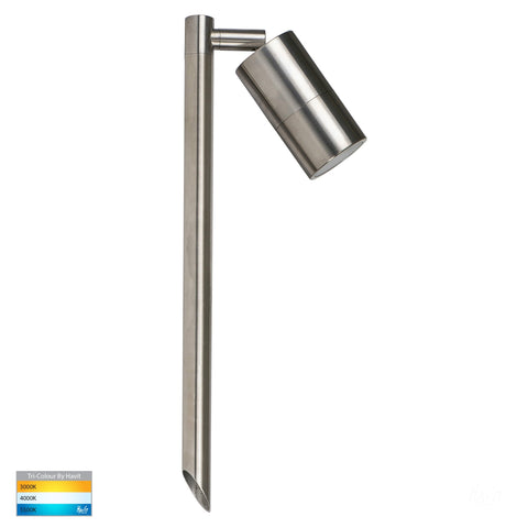 Tivah 316 Stainless Steel TRI Colour Single Adjustable LED Spike Light - HV1407T-SS316
