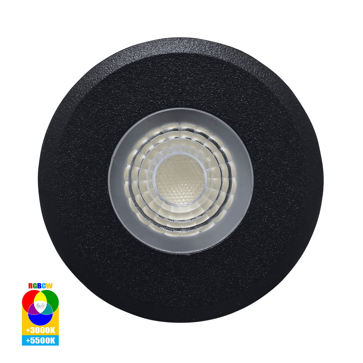 Elite RGBCW Black Aluminium LED Deck or Inground Lights - HV2882RGBCW-BLK