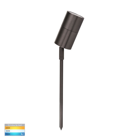 Tivah Graphite Coloured TRI Colour LED Garden Spike Light - HV1477T