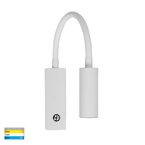 HV3687T-WHT- Lesen White Single Adjustable Wall Light with Flexible Arm - HV3687T-WHT