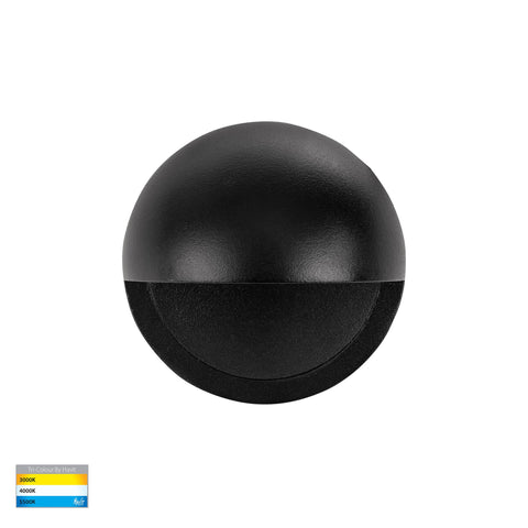 Veko Black Step Lights with Eyelid - HV2927T-BLK-240V