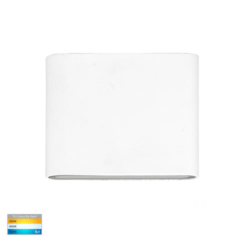 Lisse White Up & Down TRI Colour LED Wall Light - HV3642T-WHT-12V