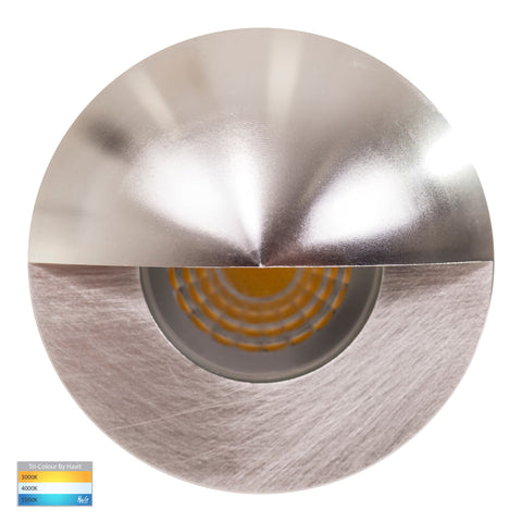 Elite Silver Aluminium LED Wall or Step Light with Eyelid - HV2884T-SLV-12V
