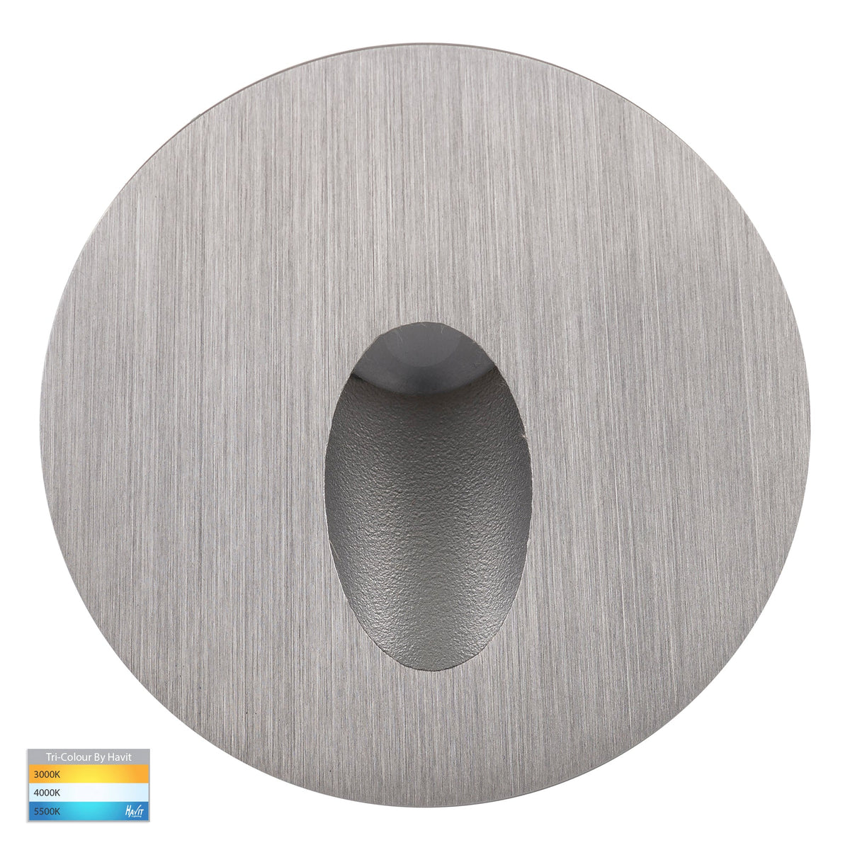 Reces 316 Stainless Steel Round TRI Colour Recessed LED Step Light - HV3205T-SS316-12V