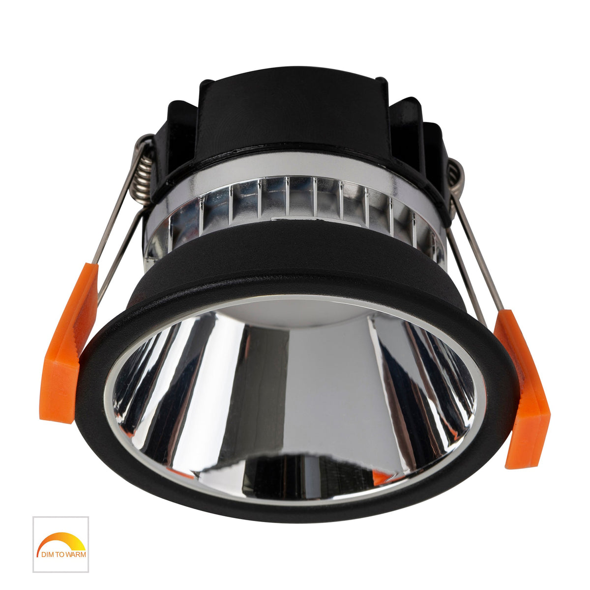 Gleam Black with Chrome Insert Fixed Dim to Warm LED Downlight - HV5529D2W-BC