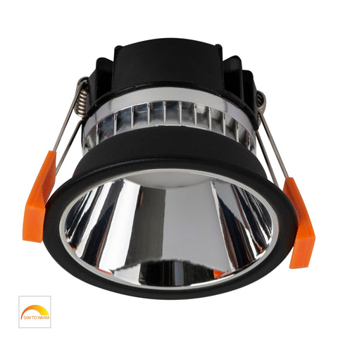 Gleam Black with Chrome Insert Fixed Dim to Warm LED Downlight - HV5529D2W-BC
