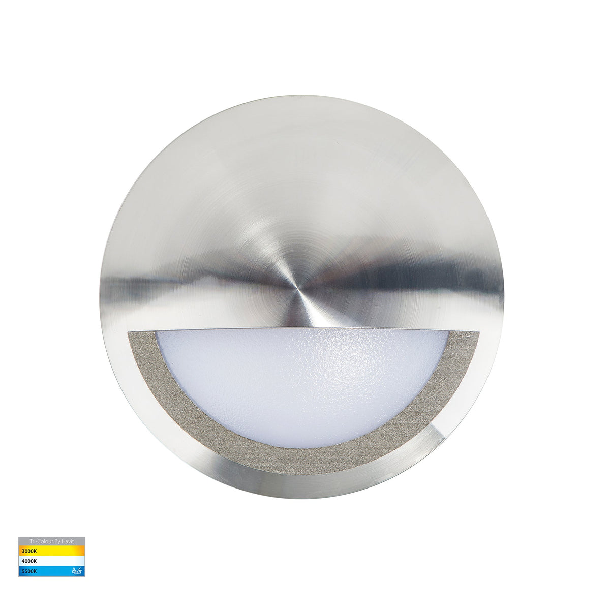 Nava Titanium Coloured Aluminium LED Step Light with Eyelid - HV2961T-TTM-12V