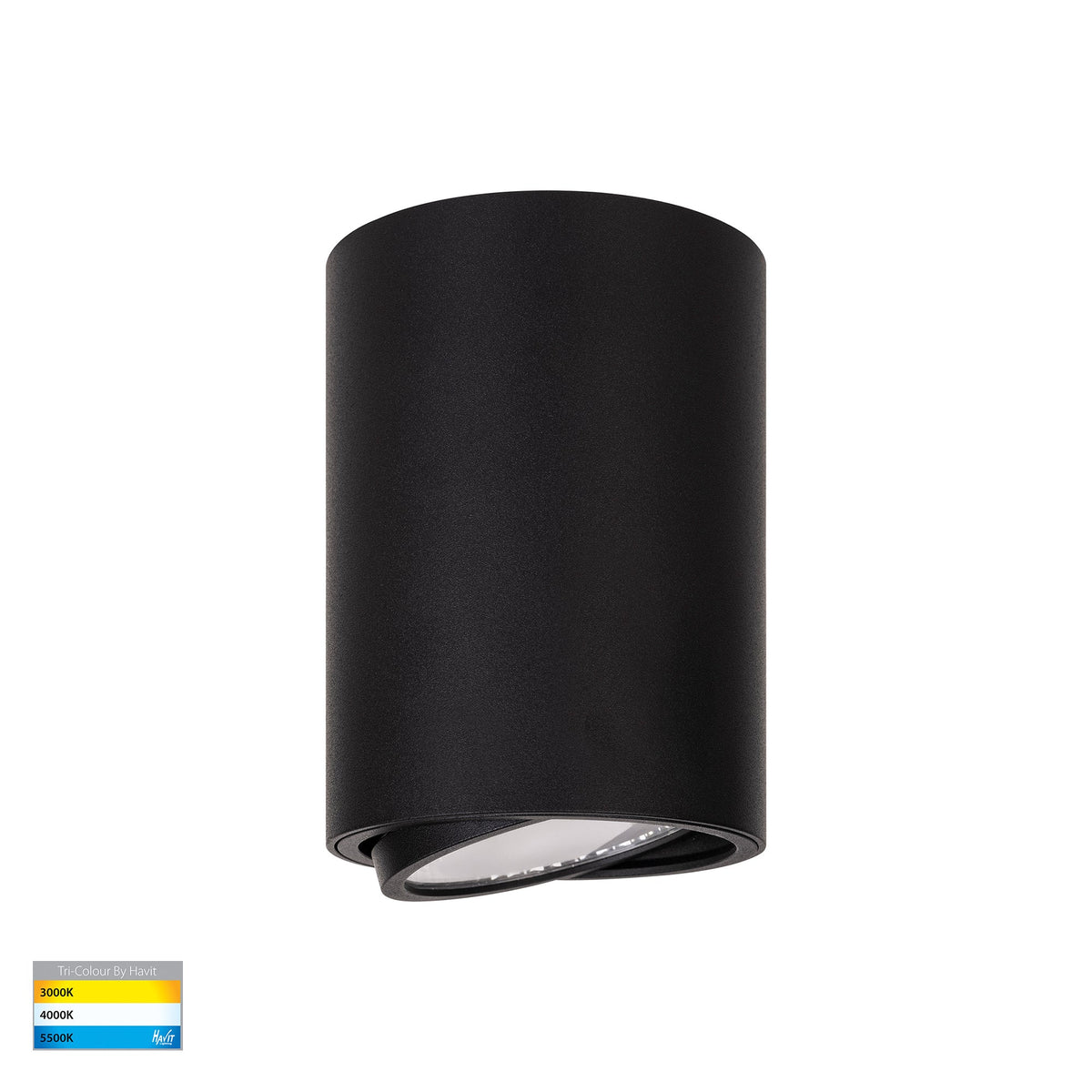 Nella 12w LED Black Adjustable Surface Mounted Downlight - HV5813T-BLK