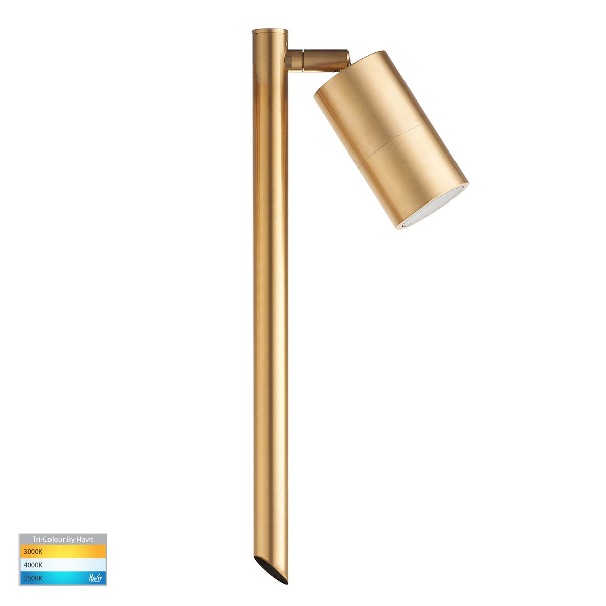 HV1407T-BR- Tivah Solid Brass TRI Colour Single Adjustable LED Spike Light - HV1407T-BR
