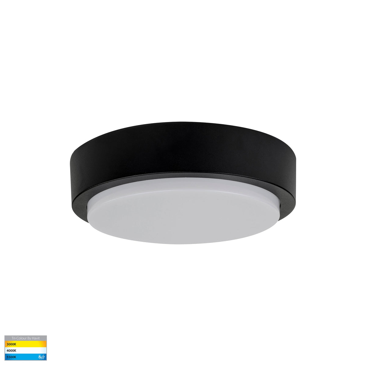 Liptor Black 20w Ceiling Mounted LED Oyster - HV36052T-BLK