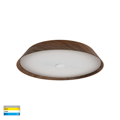 Noyer Walnut Timber 510mm Ceiling Mounted LED Oyster - HV5873T