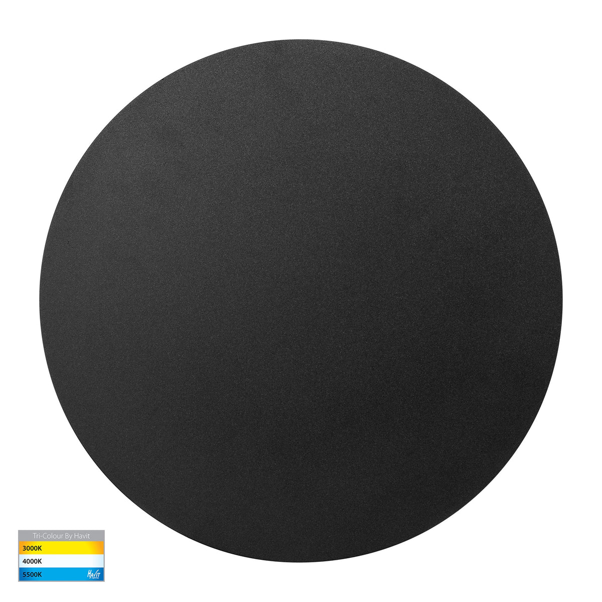 Halo Black TRI Colour LED Wall Light - HV3594T-BLK-12V