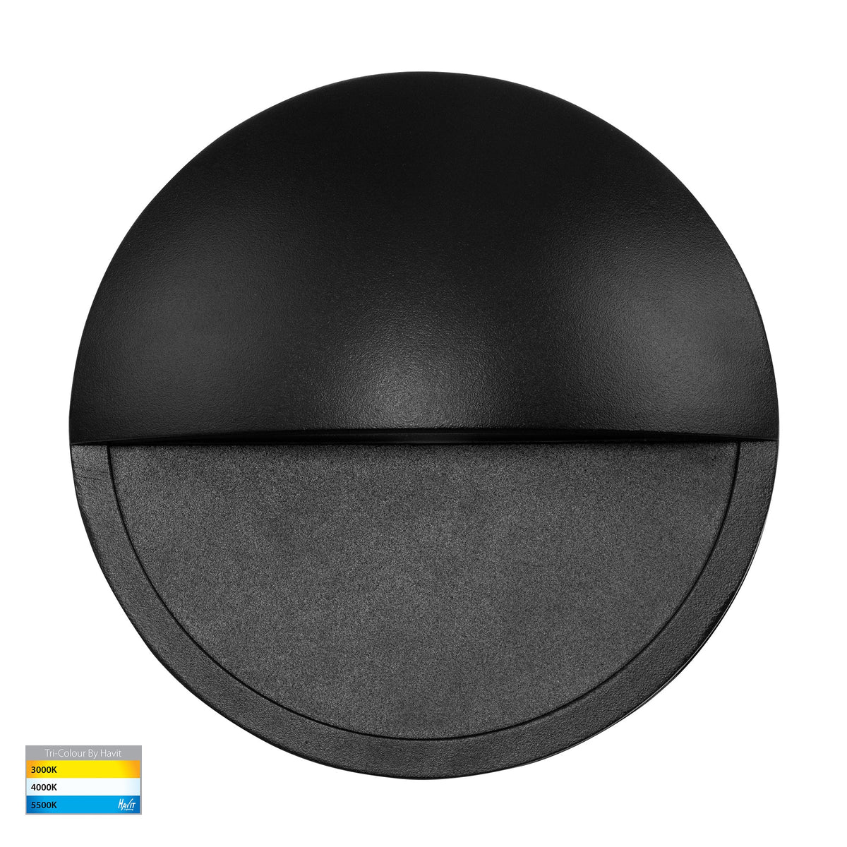 Veko Black Step Lights with Eyelid - HV2929T-BLK-12V