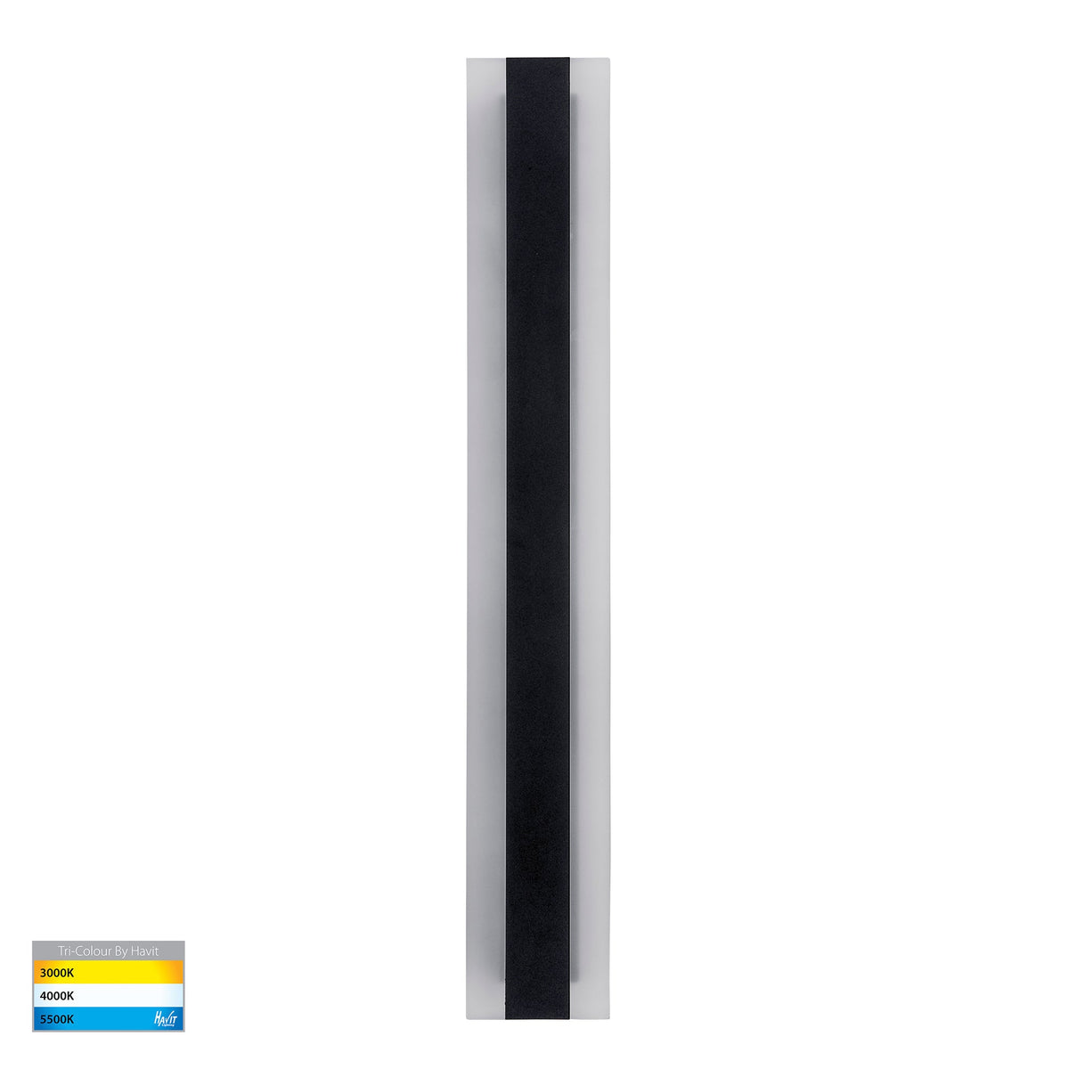 Barline Aluminium Black 600mm Wall Light - HV3582T-BLK-24V