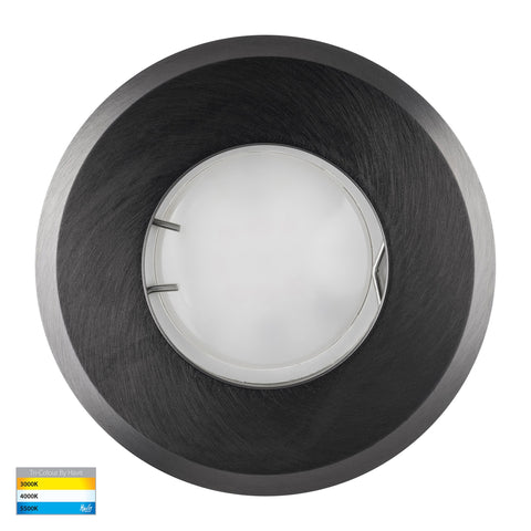 Ollo Graphite Coloured Brass TRI Colour LED Wall or Inground Light - HV19022T-GPH