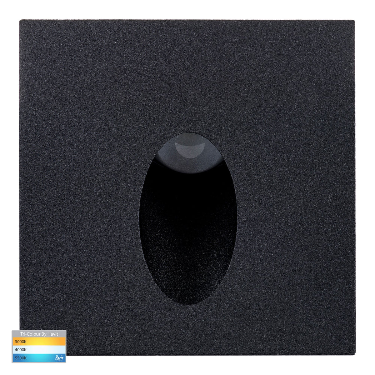 Reces Black Square TRI Colour Recessed LED Step Light - HV3215T-BLK-12V