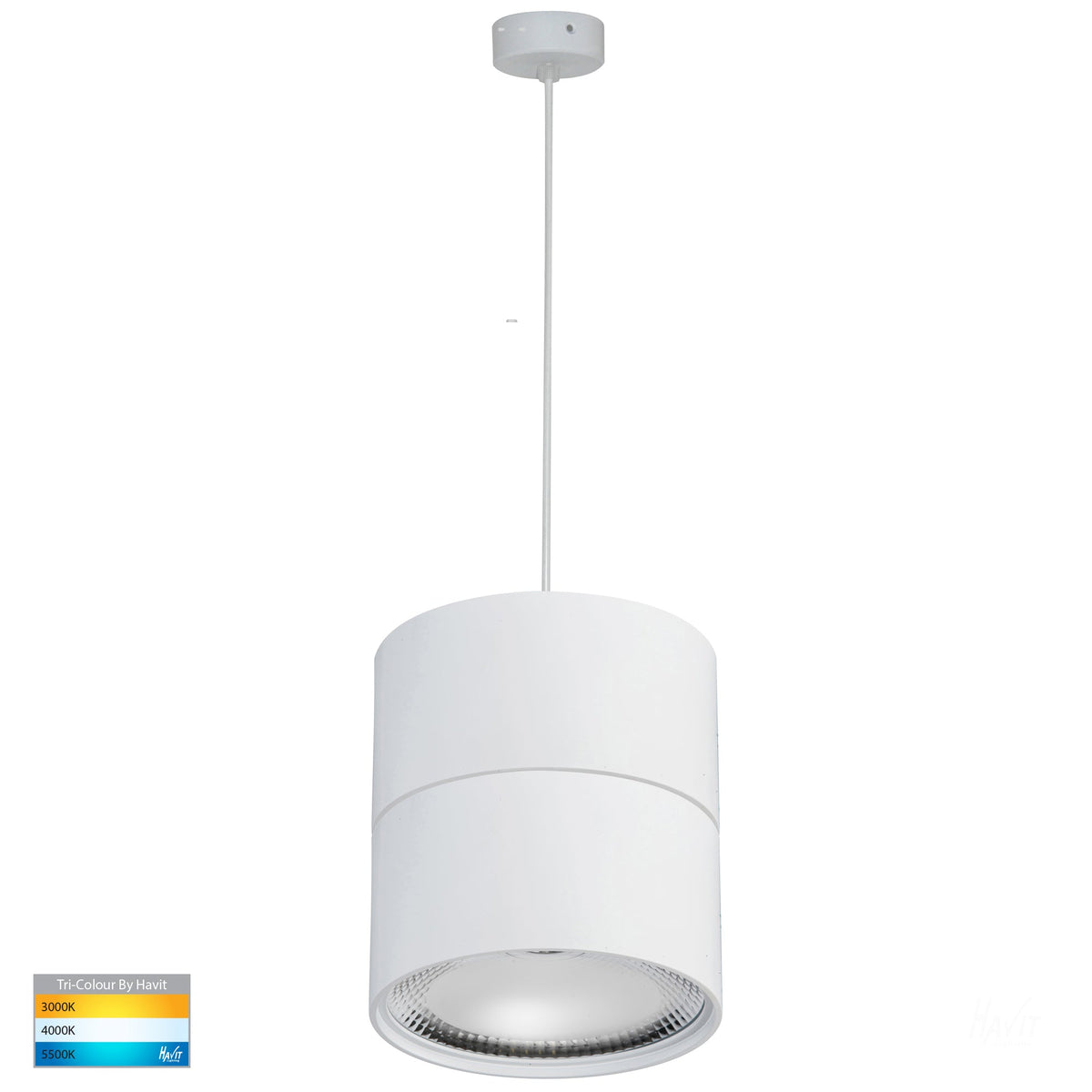 Nella White 18w LED Pendant - HV5805T-WHT-P