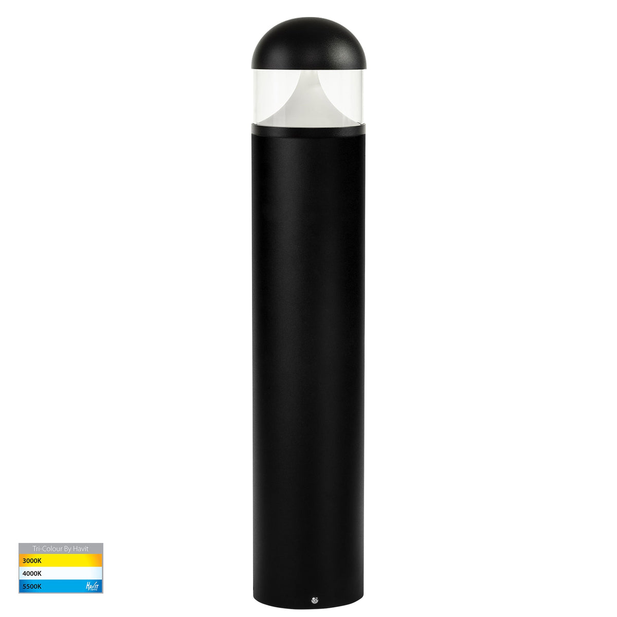 Divad 650mm Black LED Bollard Light - HV1632T-BLK-24V-RND