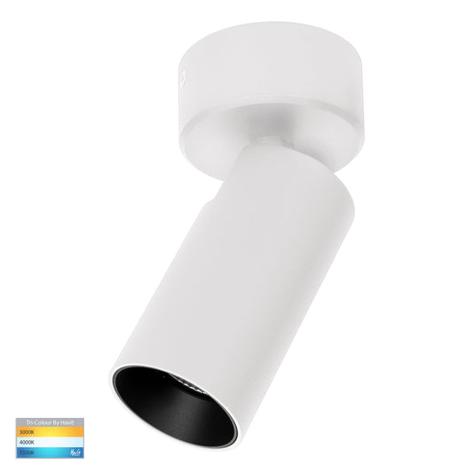 Revo White 1 Light TRI Colour LED Spot Light - HV4002T-1-WHT