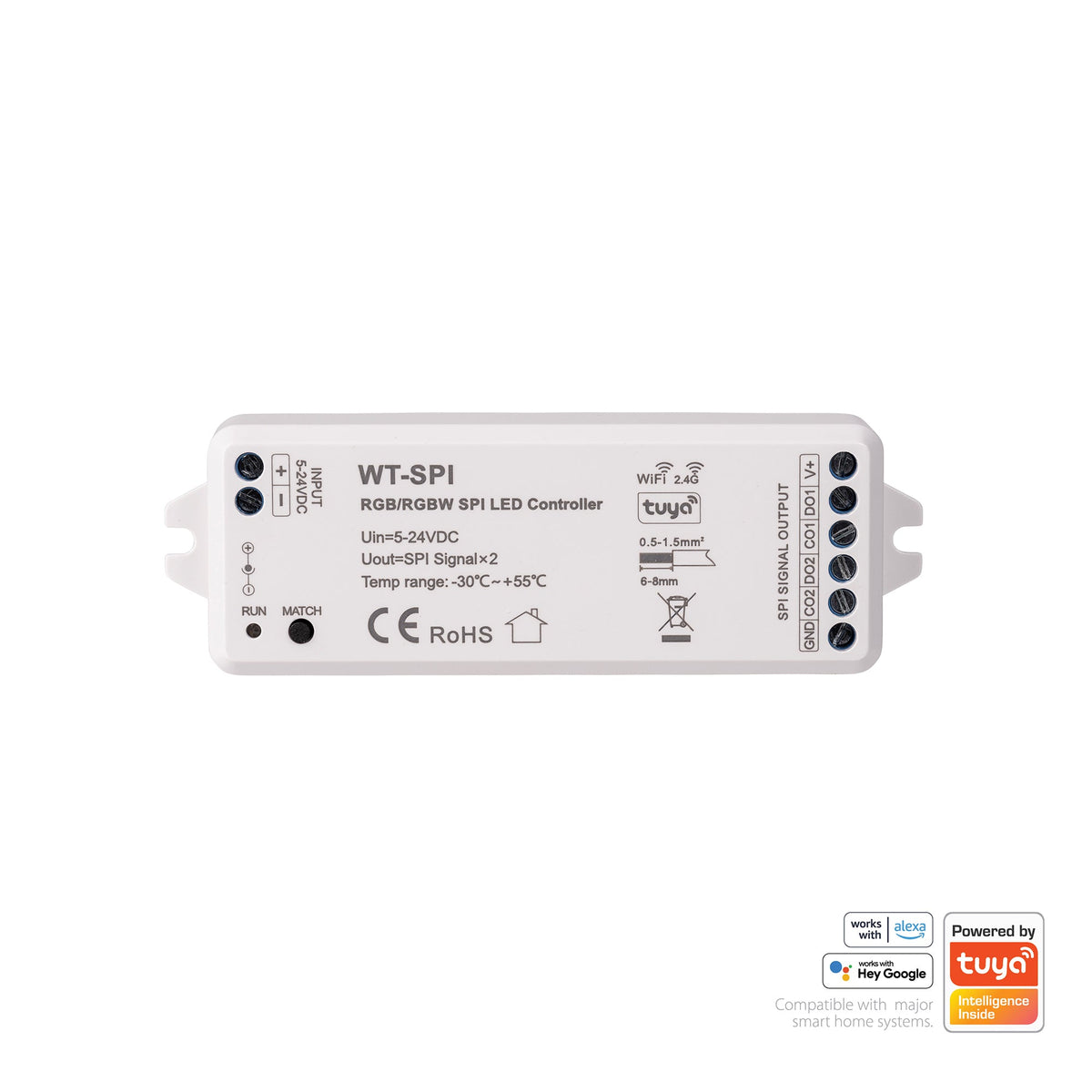 WIFI + RF SPI LED Strip Receiver - HV9105-SPI-2CH
