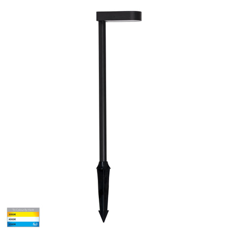 Lindri Aluminium Black LED Bollard Spike Light - HV1518T-BLK-24V