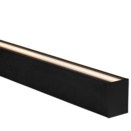 Deep Square Up & Down Black Aluminium Profile - HV9693-6080-BLK-3M